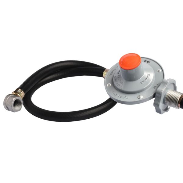 Conector Flexible Liso Volante Gris 7/8" NGO (rosca izquierda) X Conector loco 3/8 NPTh longitud 80 cm conectores en Aluminio