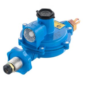 Regulador R4 Yasaki Acción Directa Única Etapa GLP  28 mbar Volante 7/8 NGO x Acople Manguera 3/8” 144500  BTU/h GLP