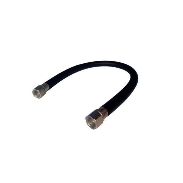 Conector Flexible Liso Espigo  interior 3/8 X Conector loco 5/8 UNF h
(Rosca Izquierda) longitud 50 cm conectores en Laton Y Acero