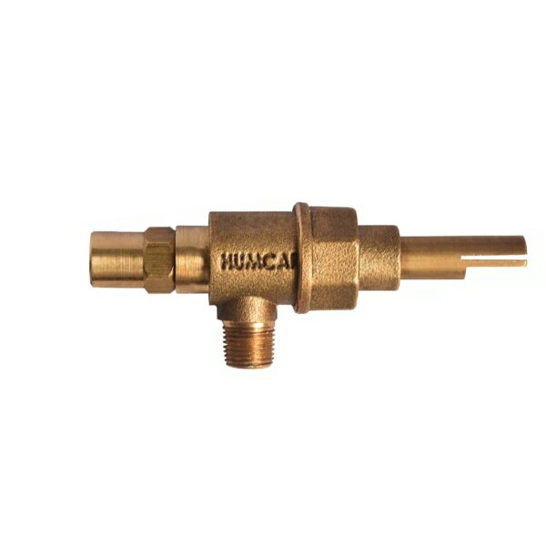 Valvula de Estufa M1 Acodada  2P Boquilla 7/16" Longitud Vástago: 43 mm Tapa: Latón