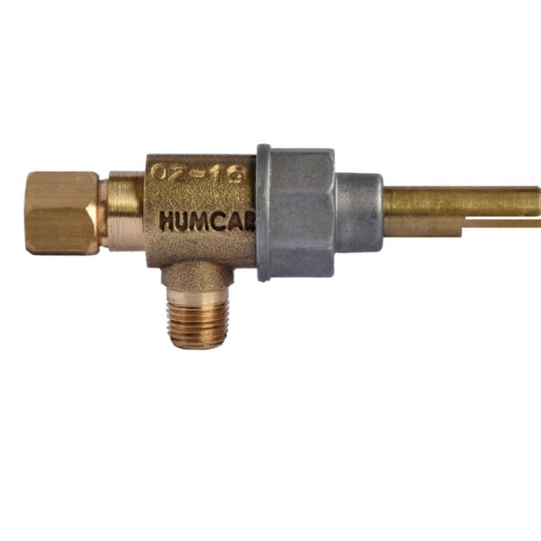 Valvula de Estufa M9 Acodada  3P Racor M11 x 1/4" Longitud Vástago: 43 mm Tapa: Aluminio