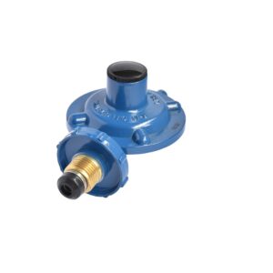Regulador R18 Acción Directa Única Etapa GLP  28 mbar Volante 7/8 NGO x Acople Manguera 3/8” 30203  BTU/h GLP