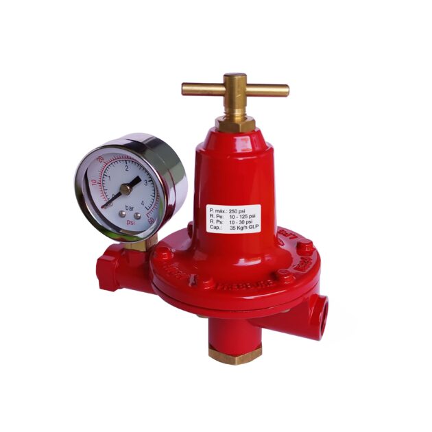 Regulador Alta Presión Acción Directa Primera Etapa GLP  10 - 30 psi 1/4” NPT h x 1/4” NPT h 1.740.000 BTU/h GLP