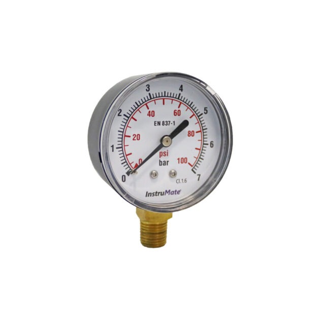 MANÓMETRO ANALÓGICO RANGO 0-7bar (0-100psi) CONEXIÓN 1/4 NPT m