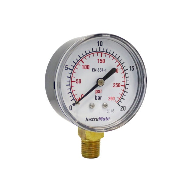 MANÓMETRO ANALÓGICO RANGO 0-20bar (0-290psi) CONEXIÓN 1/4 NPT m
